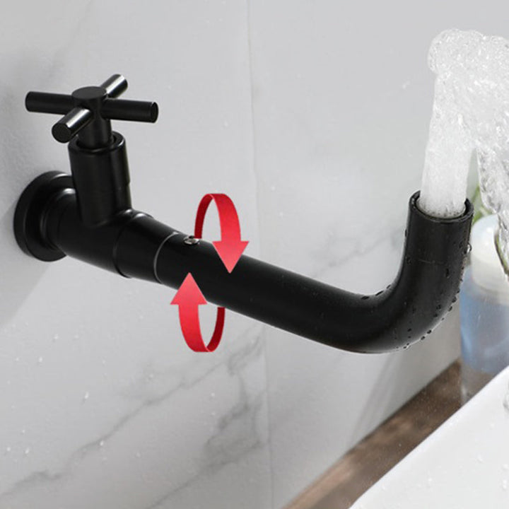 Premium gold wall-mounted basin mixer tap, modern single lever.