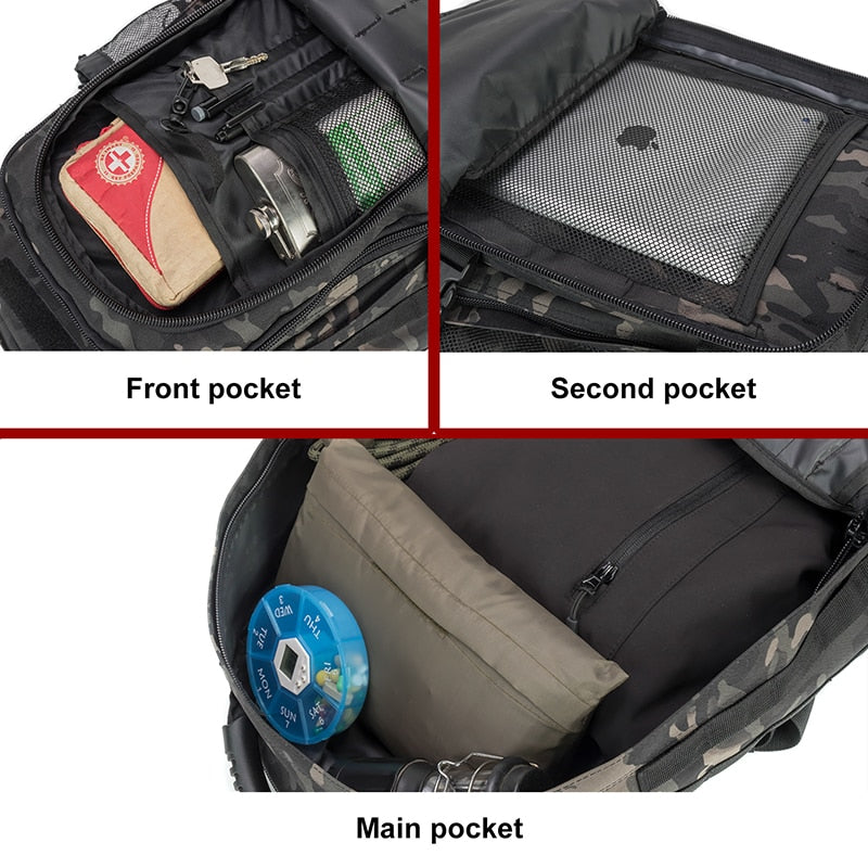 Spacious 60L tactical travel bag, unisex & durable for any outdoor adventure, camping or trip.