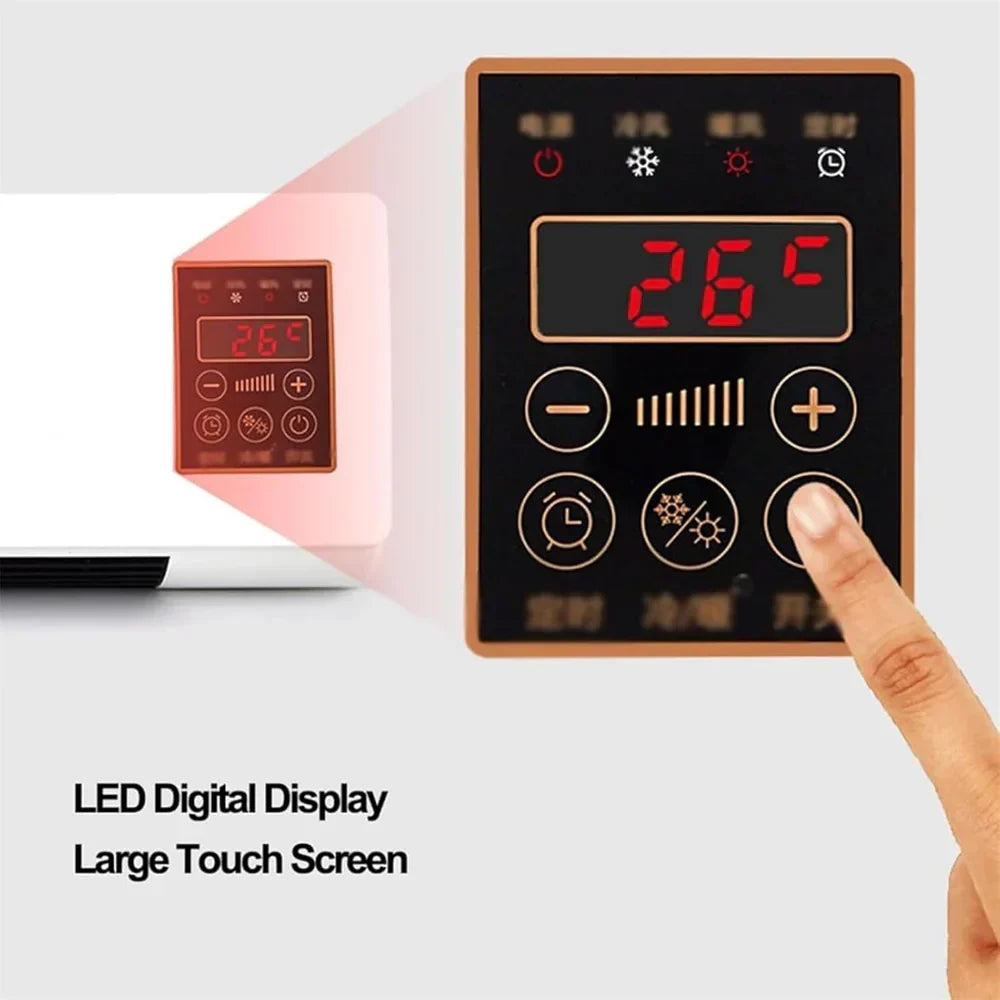 Modern compact wall fan, offers powerful yet quiet cooling for any room, with remote.