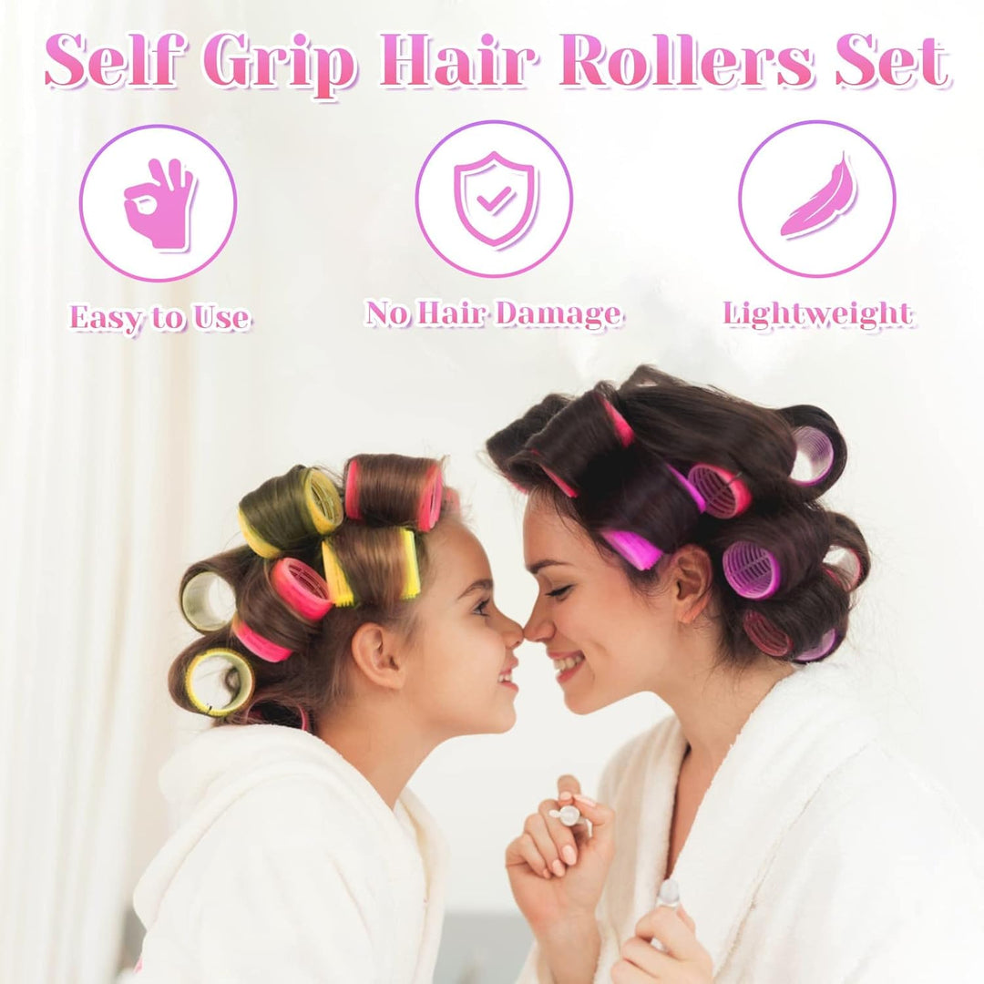 Quick & easy self-adhesive hair curlers for women, adding volume & effortless curls on the go.