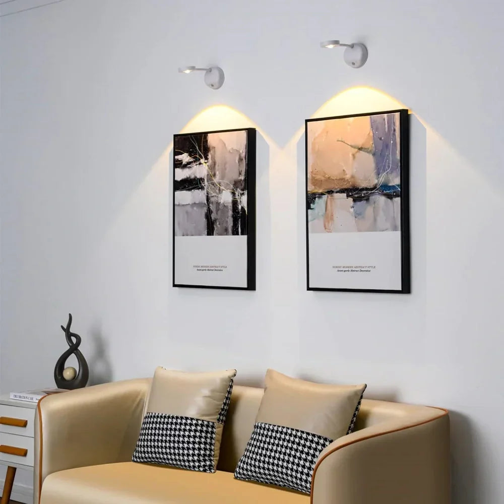 Unisex wireless LED motion spotlight, rechargeable & adjustable for smart home lighting. Easy USB-C charging.