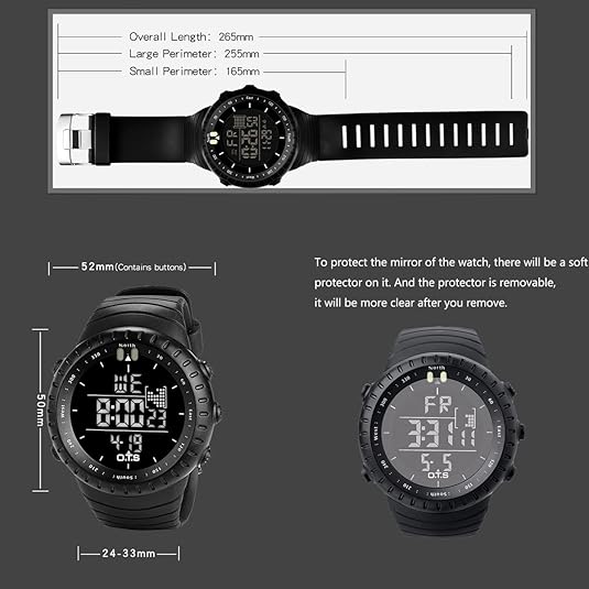 Henry Men's robust digital sports watch, waterproof, shockproof, with LED display, great for active men.