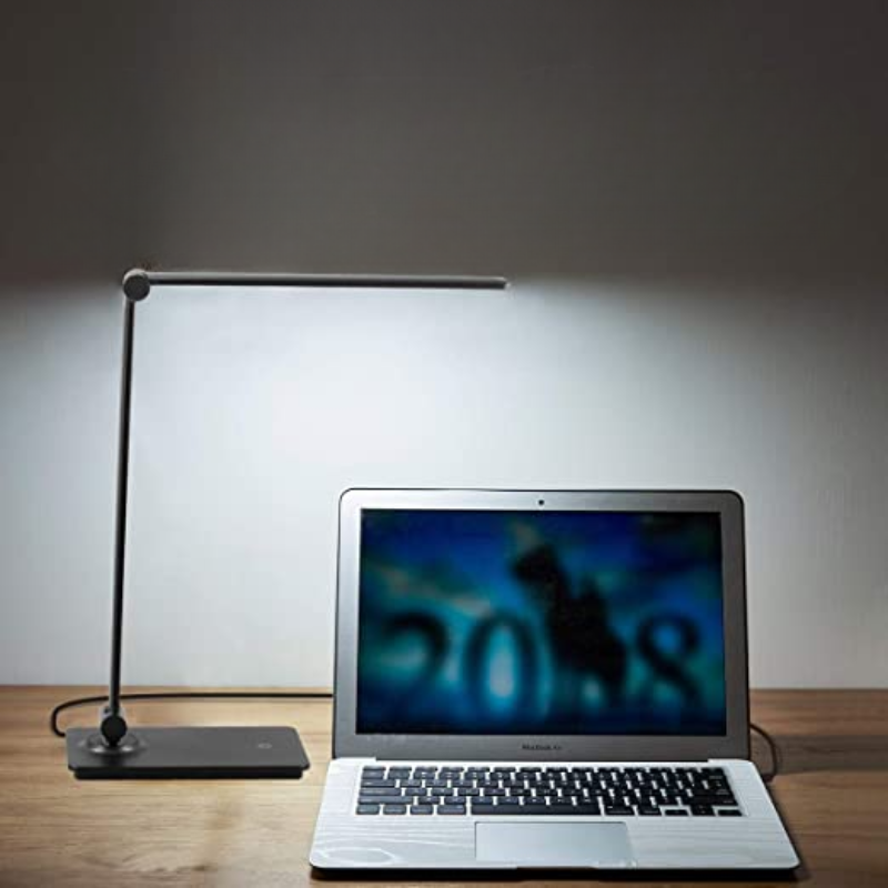 Compact USB powered foldable LED lamp for desk. Touch control, dimmable, adjustable, perfect modern lighting for any room.