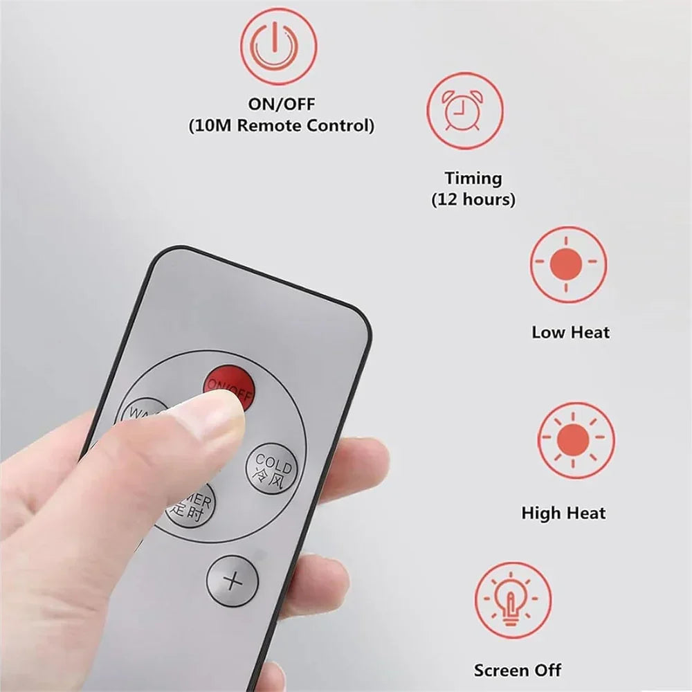 Easy-to-mount wall fan with remote control, providing cool air & saving precious floor space.