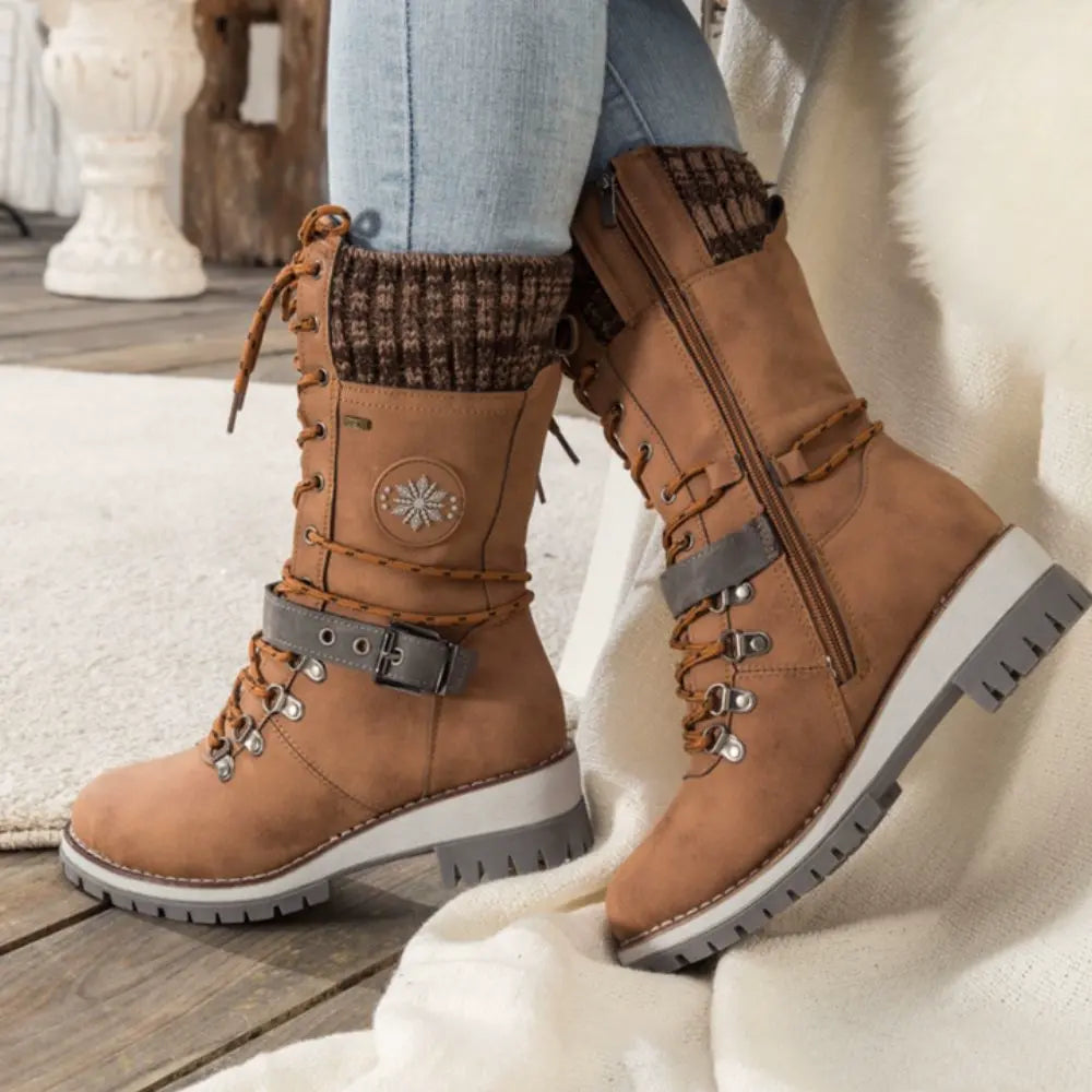 Fashionable women's orthopedic boots blending comfort, support, and waterproofing for cold weather.
