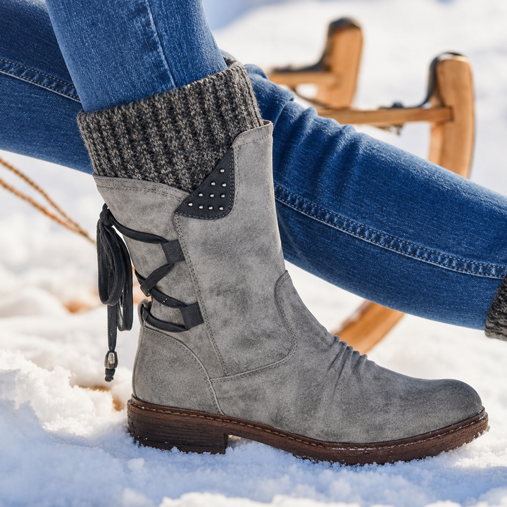 Women's orthopedic ankle boots with memory foam, designed for all-day comfort & support.