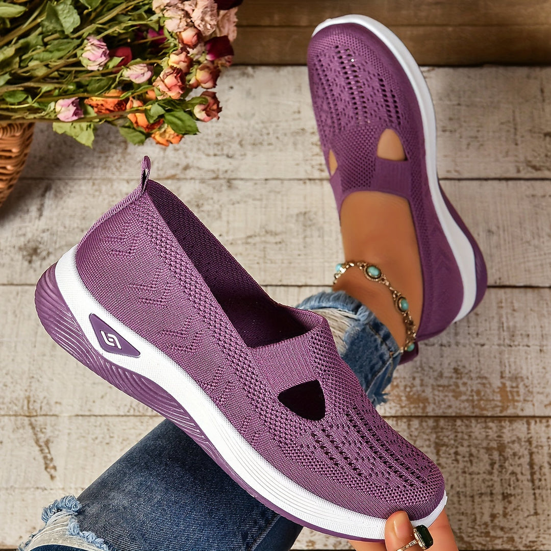 Cushioned orthopedic women's slip-on shoes offering foot pain relief & excellent arch support.