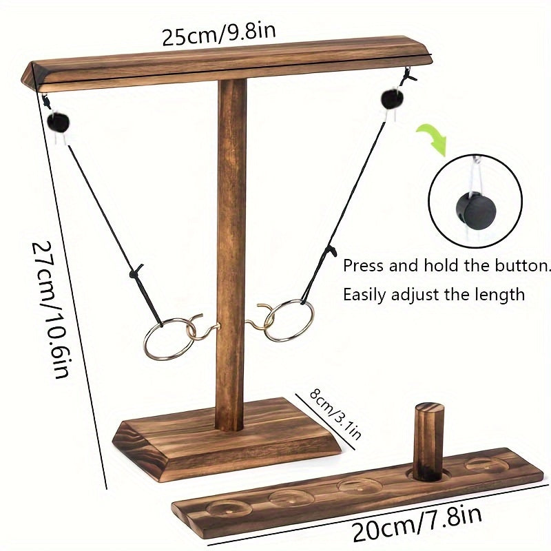 High-quality wooden ring toss game, perfect for developing hand-eye coordination & family fun.
