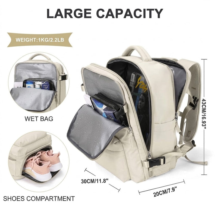 Unisex multi-compartment laptop bag, adjustable for versatile travel & work.