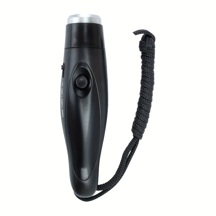 Durable electronic whistle, sports equipment for coaches & referees, offering 3 powerful sound settings & lanyard.