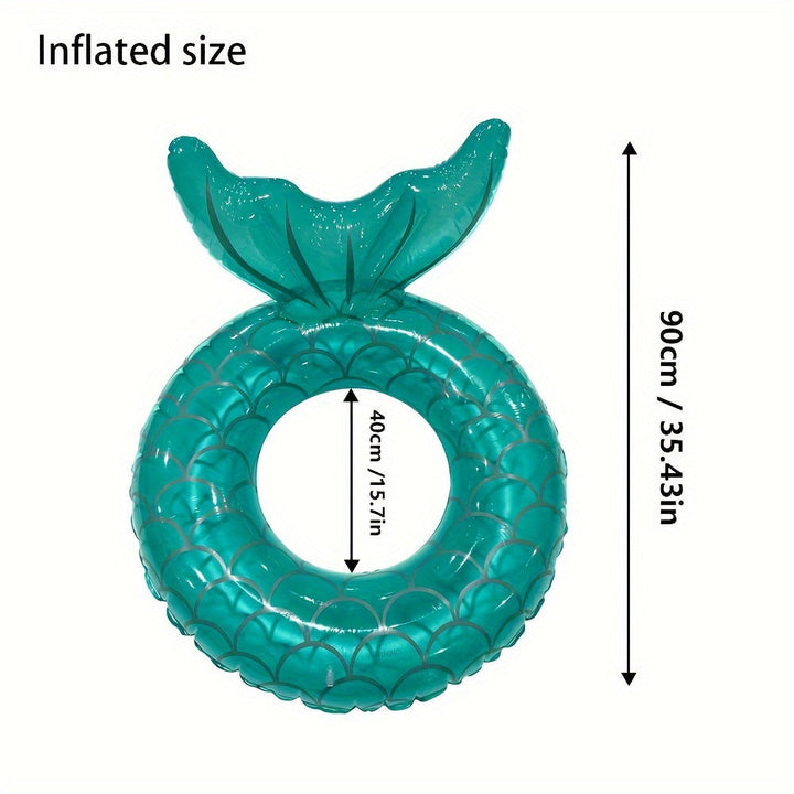 Relaxing adult pool float in a charming mermaid shell design, includes an integrated comfort pillow.
