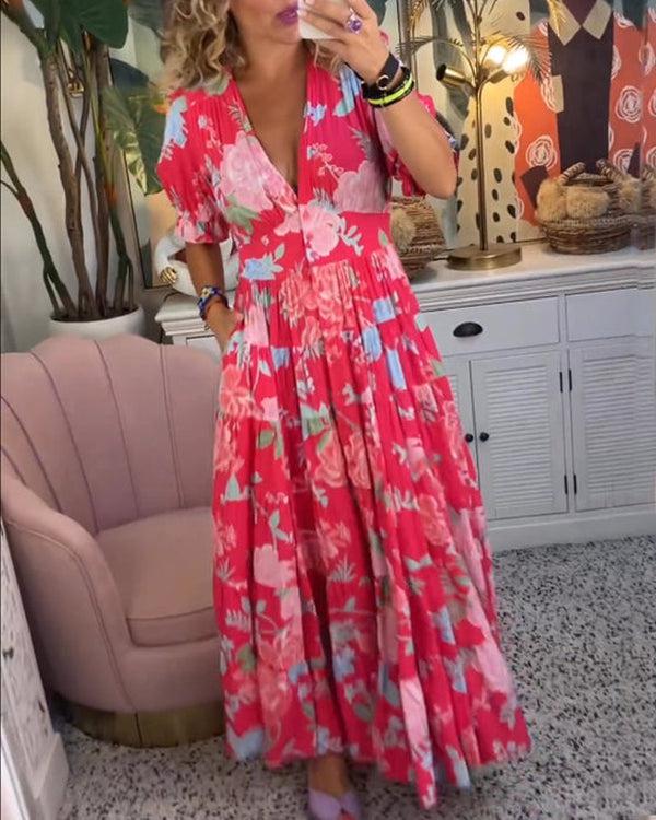 Women's Vibrant Floral Print Dress