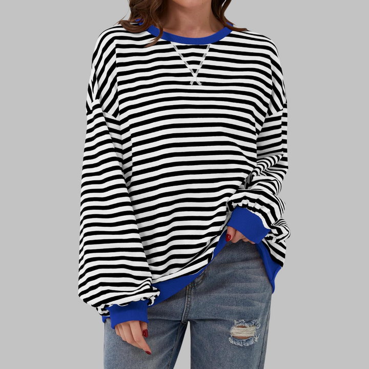 Women's Striped Oversized Sweatshirt