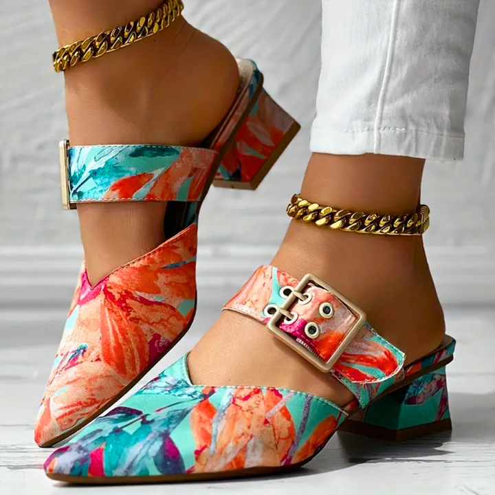 Elegant ladies' vibrant high heels with a comfortable design, ideal for dress occasions.