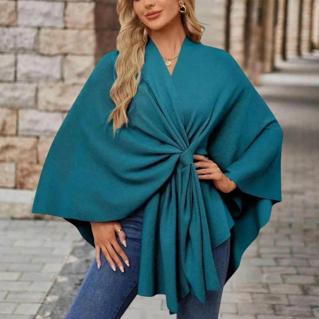 Elegant Draped Poncho