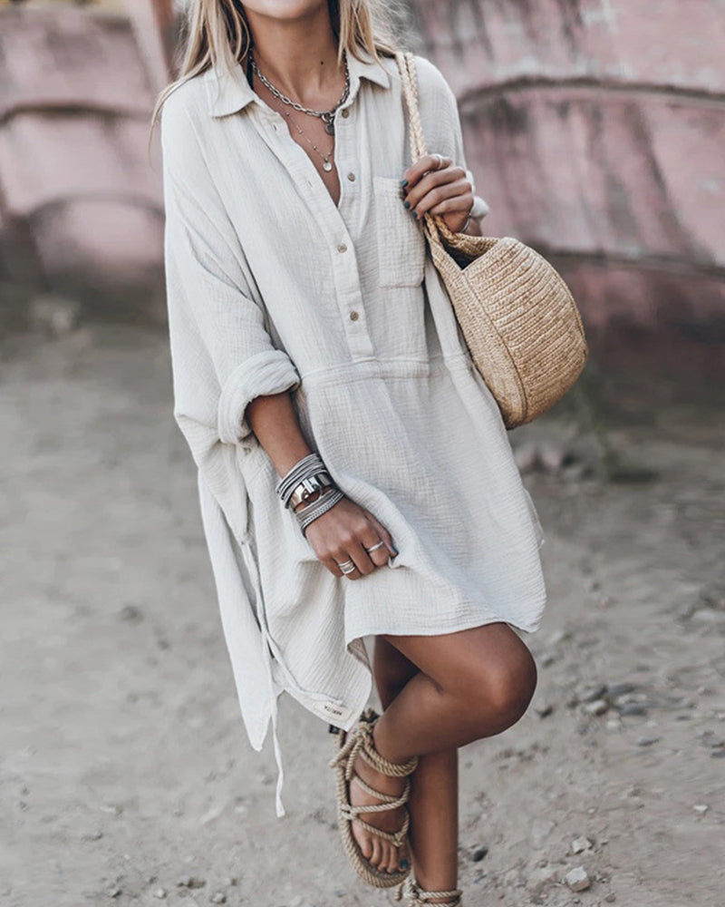 Chic Shirt Dress - Women's