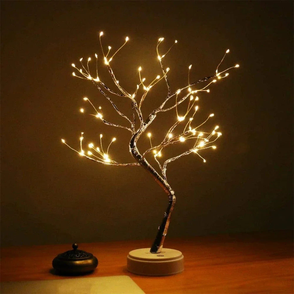 Decorative LED Bonsai Tree Lamp, a stylish table lamp providing warm white ambient lighting.