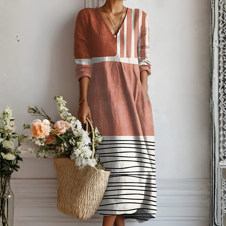 Professional women's long sleeve dress, an elegant choice for office wear and smart casual business outfits.