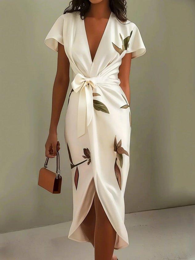 Elegant Wrap Midi Dress