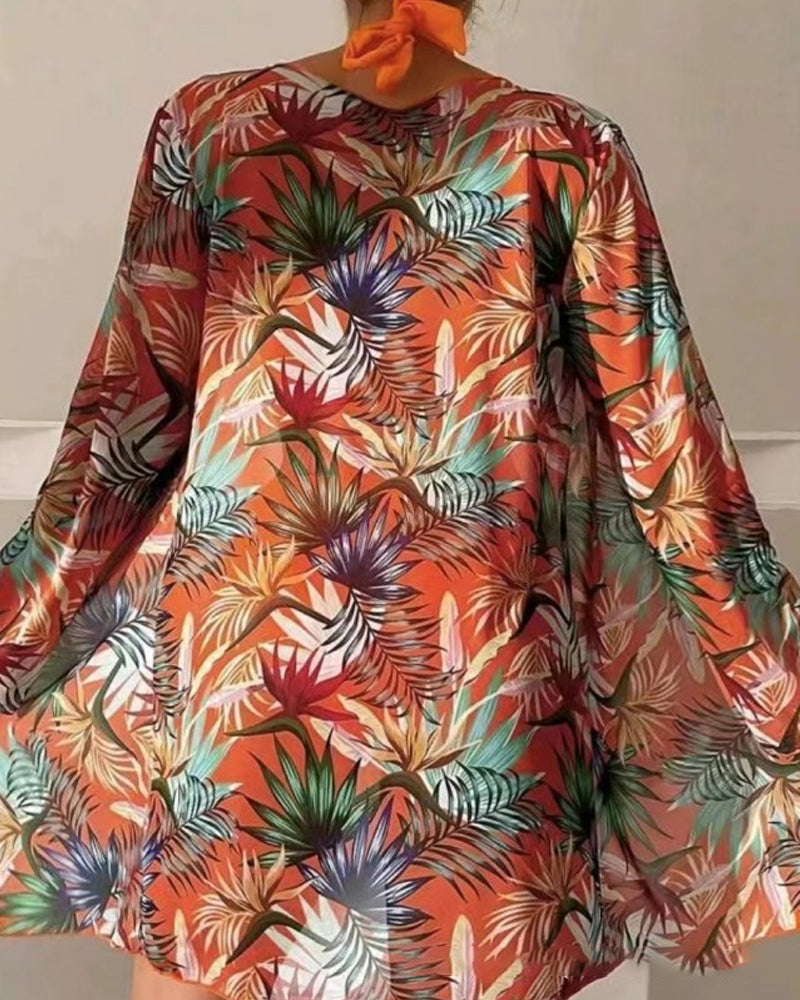 Tropical Print Bikini Set