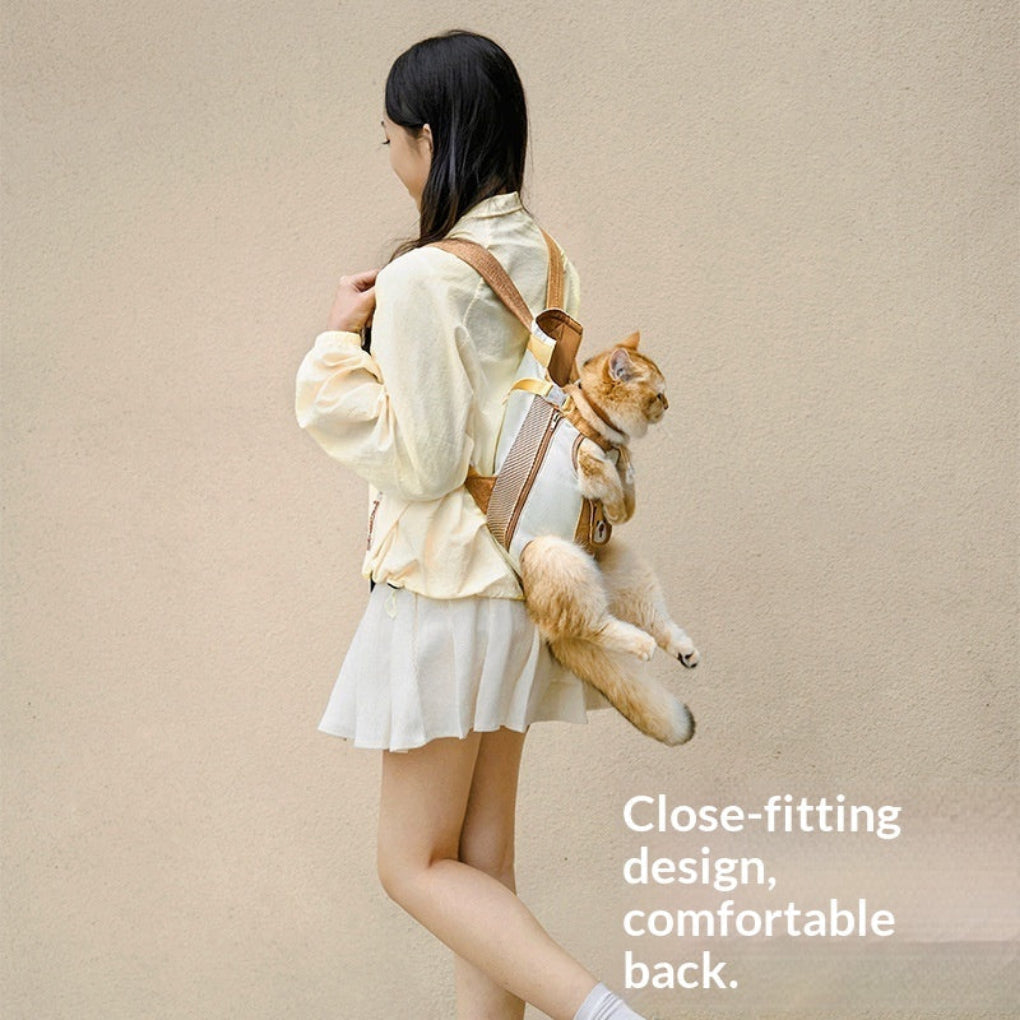 Outdoor pet gear: unisex portable cat & dog carrier backpack with chest strap. Ideal for hands-free adventures & travel.