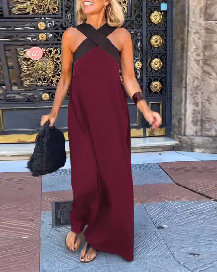 Women's Maxi Dress - Breathable Comfort Crossover Style