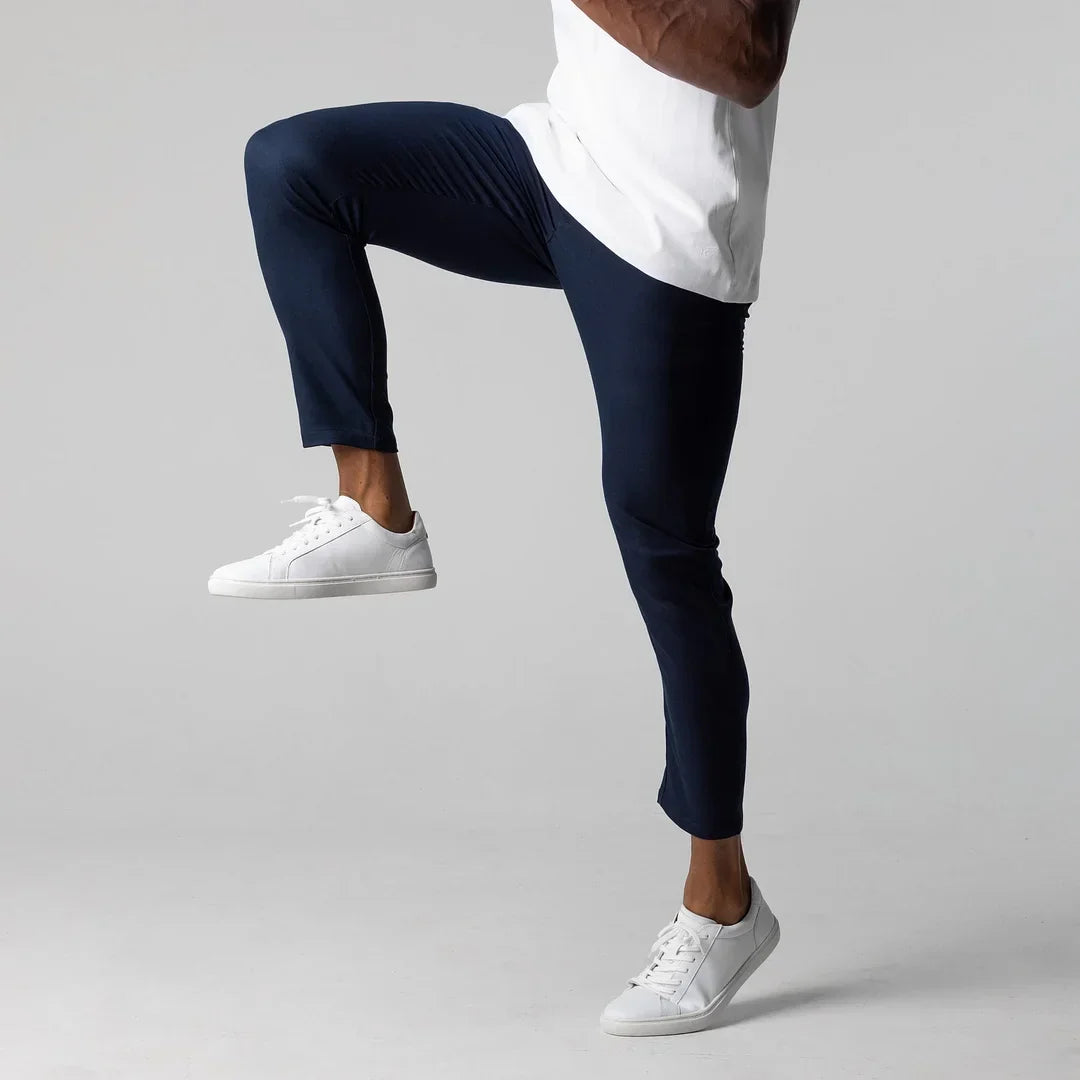 Olive men's versatile active chinos, for comfortable, stylish everyday fashion.