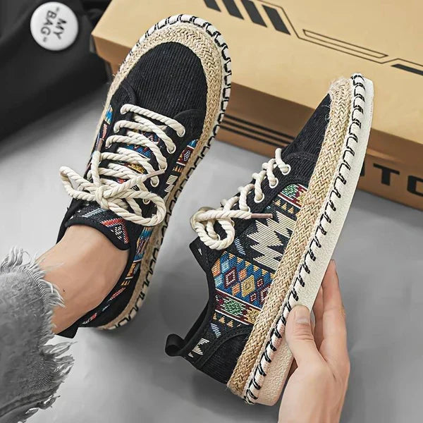 Aztec print men's sneakers, providing maximum comfort and a unique style for casual outings.