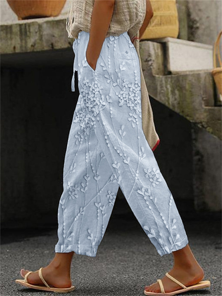 Women's Printed Trousers with Relaxed Fit
