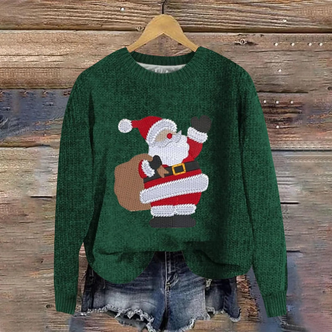 Unisex Cozy Santa Christmas Sweater, perfect festive holiday knit for winter parties & comfortable wear.