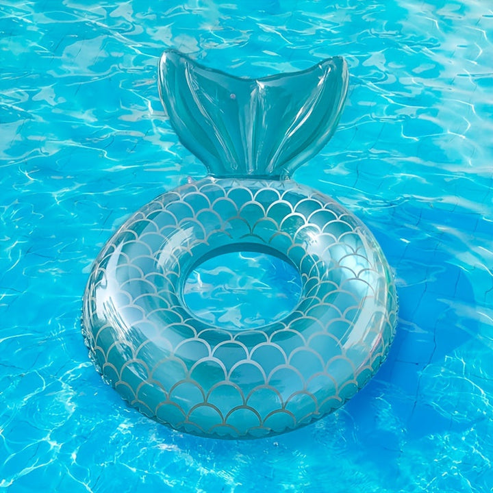 Enjoy the water with this adult inflatable mermaid shell float, complete with a supportive head pillow.