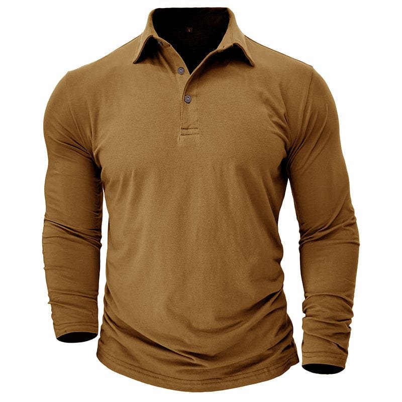 Men's long-sleeve tailored polo, offering a sophisticated look for daily wear.