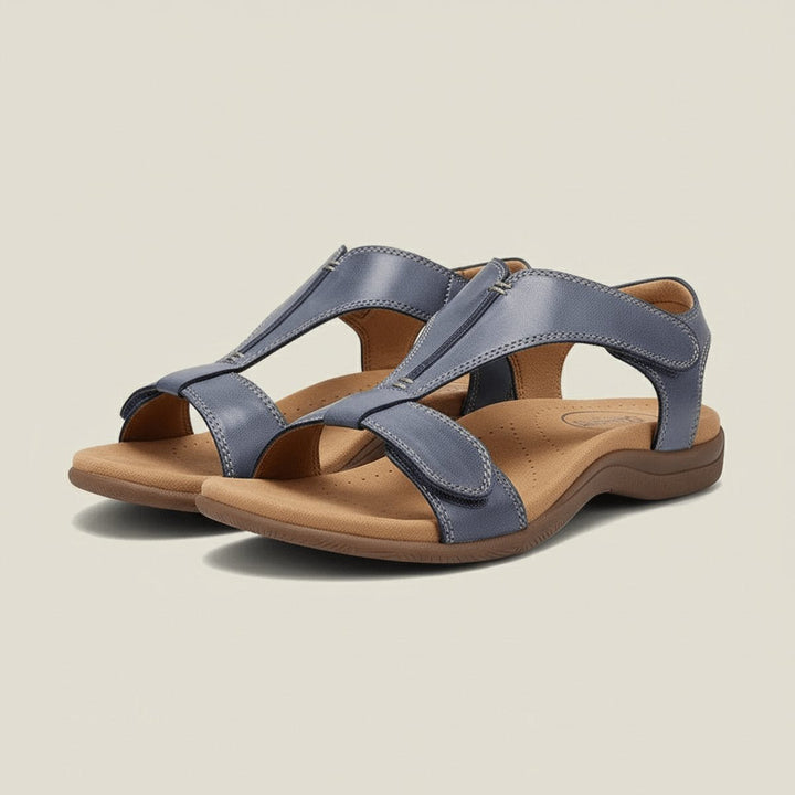 Orthopedic T-strap sandals for women, providing essential foot support, cushioning, and comfort.