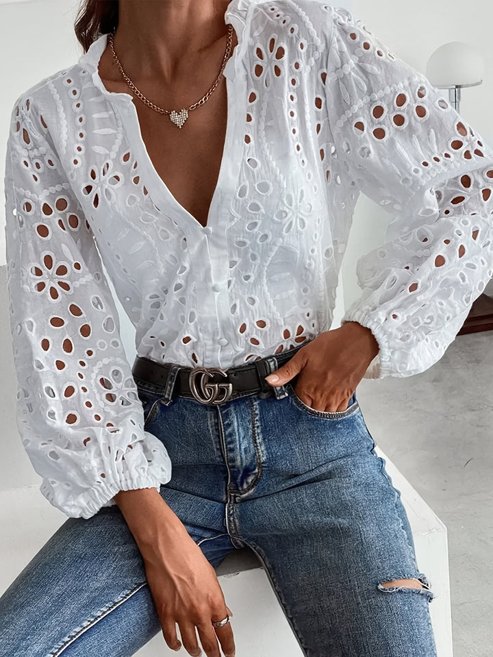 Women's Embroidered Long-Sleeve Blouse