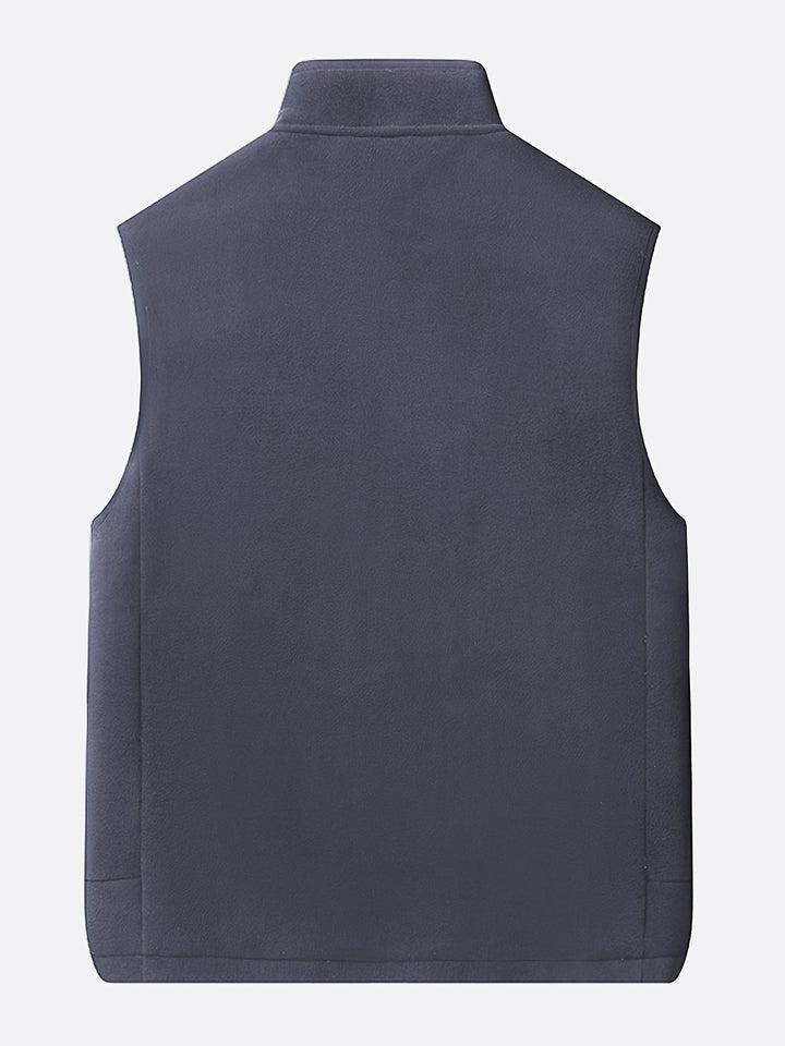 Sleek men's fleece-lined puffer vest, designed for optimal warmth and a modern casual look. Winter outerwear.