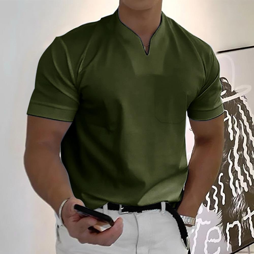 Black men's classic collared polo shirt, ideal for smart casual style & comfort. Short sleeve.