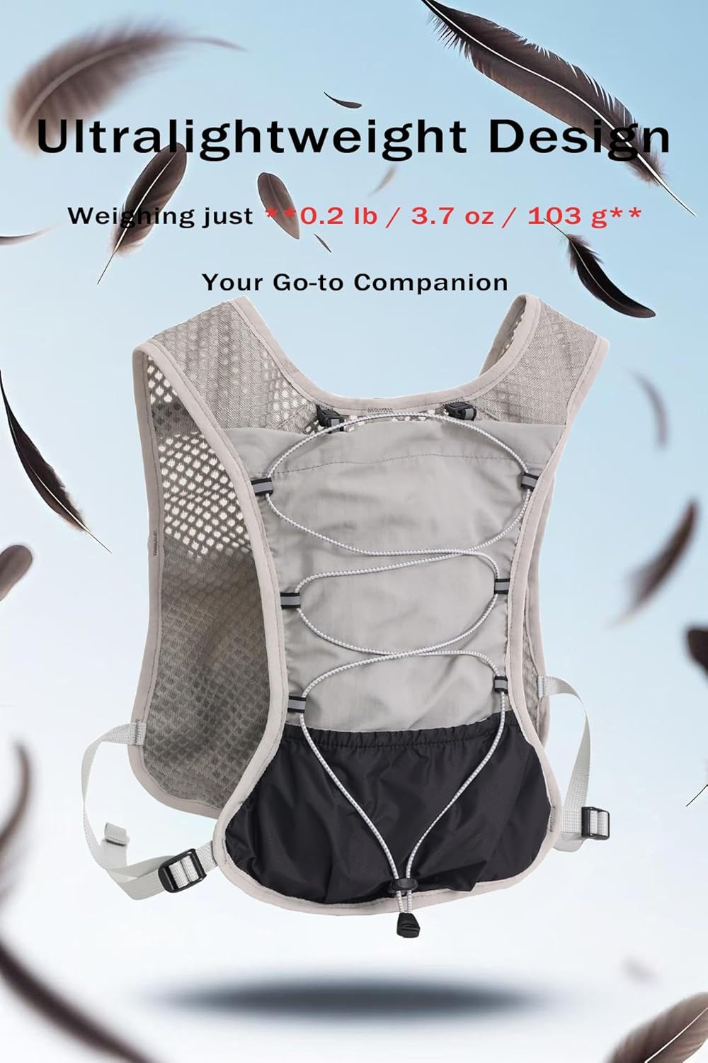 Lightweight Dravien hydration vest for running, cycling, hiking; includes a 2L water bladder.