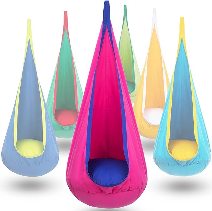 Hanging swing chair for ultimate relaxation, perfect indoor or outdoor hammock comfort.
