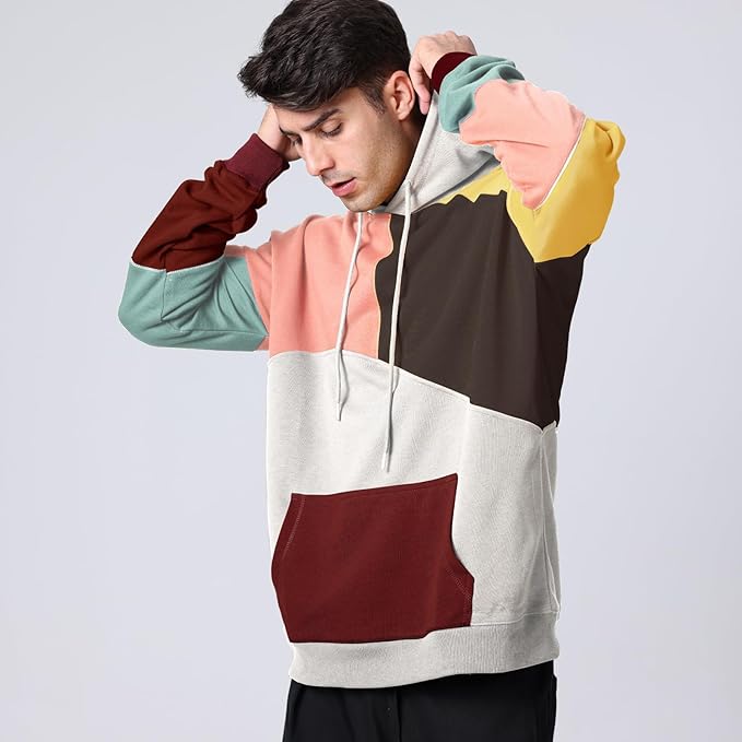Men's modern style pullover hoodie, comfortable for active or casual use.