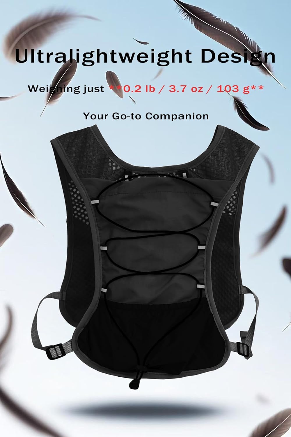 Unisex Dravien hydration backpack, ultra-light, 2L water bladder, ideal for trail & marathon.