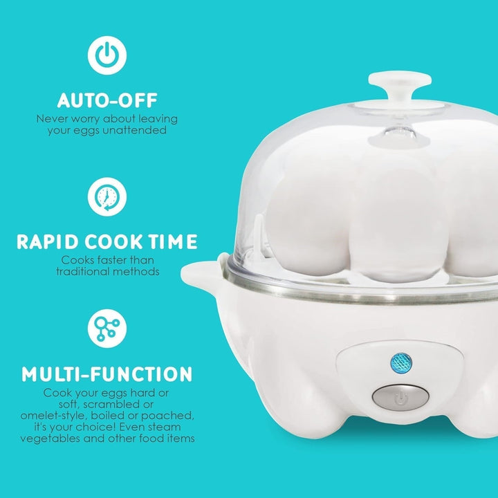 Enjoy perfect boiled & poached eggs with this effortless 7-egg cooker. A must-have kitchen appliance.