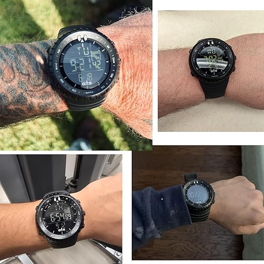 Tactical Henry men's digital watch, waterproof, shockproof & durable, featuring LED & stopwatch for outdoor use.