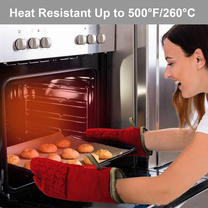 Modern design 6-piece heat-resistant oven mitts & pot holders set, perfect for stylish kitchen decor.