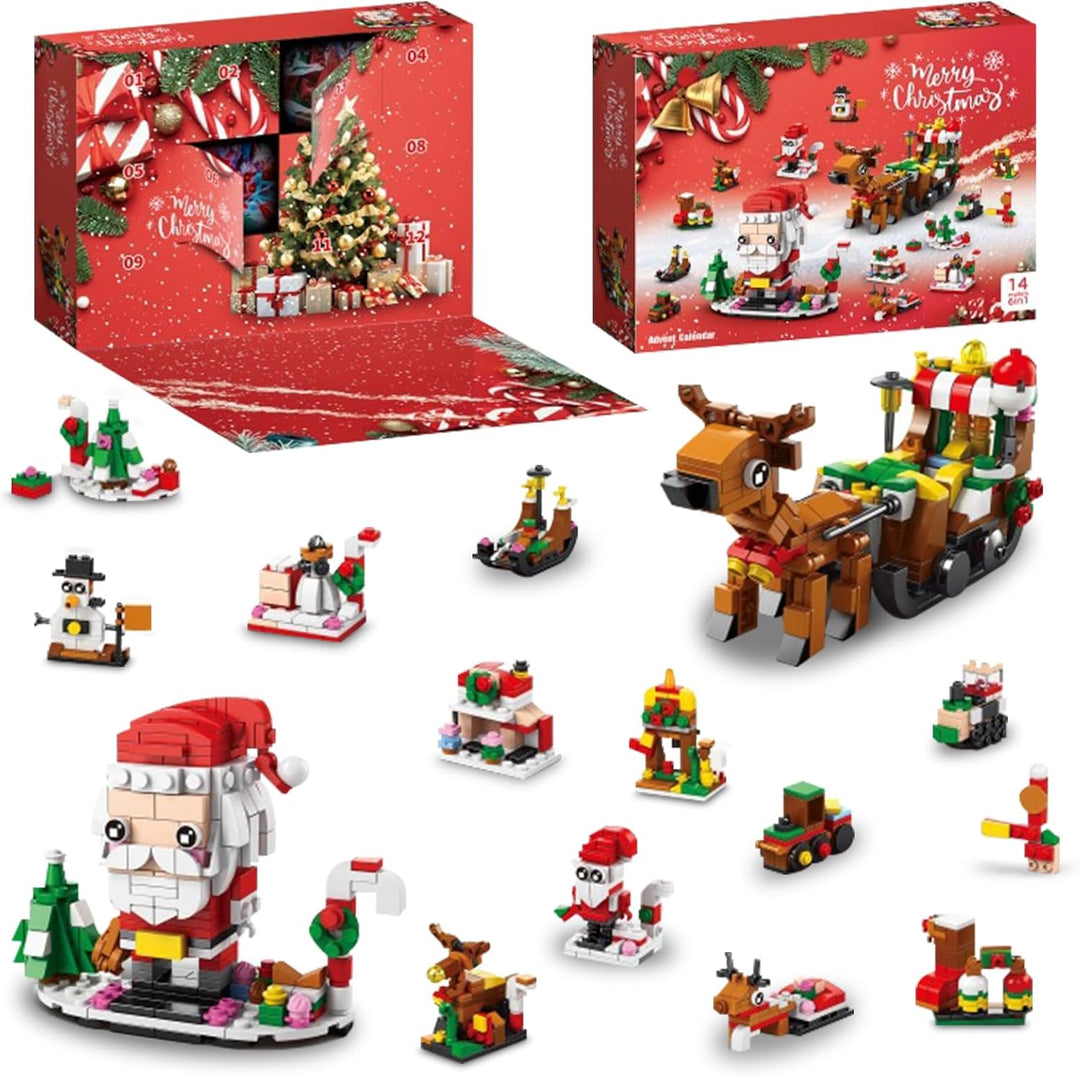 Building bricks construction set in a festive Advent Calendar, offering daily surprises for kids' holiday fun.