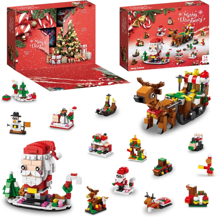 Building bricks construction set in a festive Advent Calendar, offering daily surprises for kids' holiday fun.