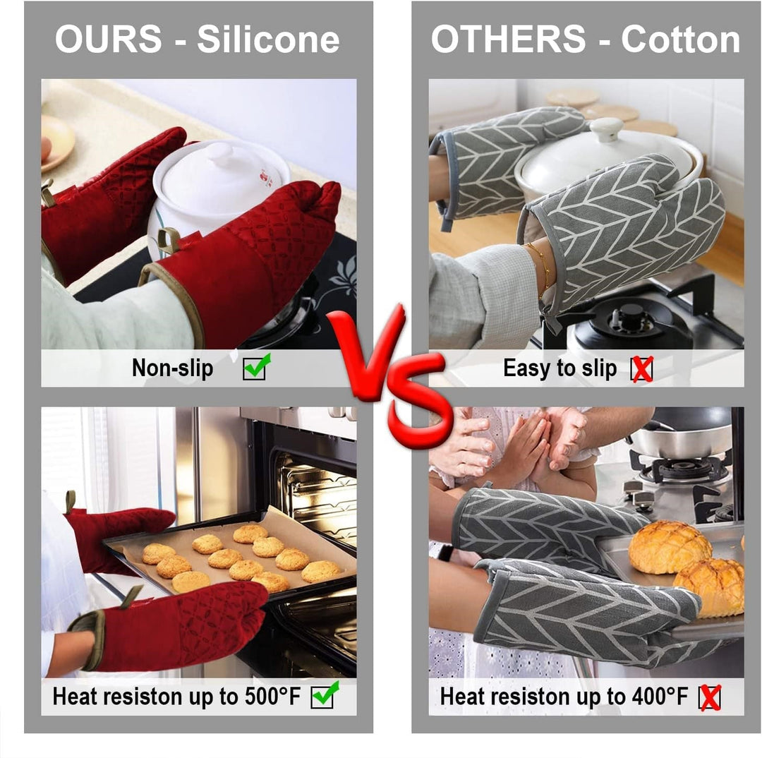 Smart home kitchen accessory: 6-piece heat-resistant oven mitts & pot holders for oven & grill.