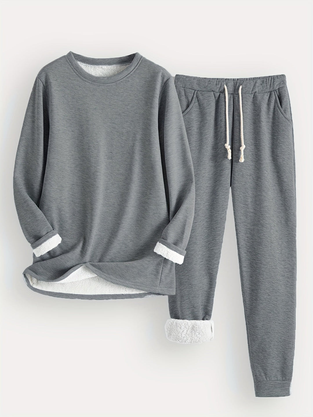 Soft knit two-piece women's outfit, perfect for ultimate relaxation and comfortable everyday wear.