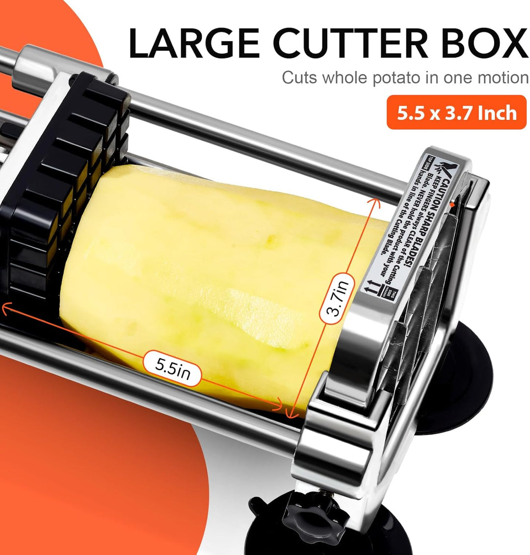 Versatile stainless steel kitchen gadget, perfect for quickly making vegetable chips, fries, and healthy snacks at home.