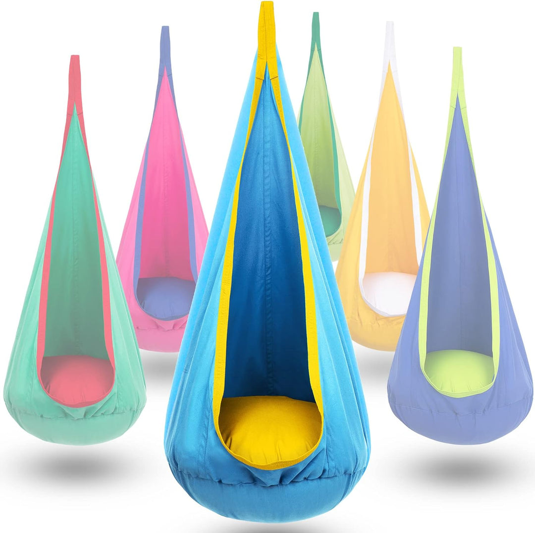 Outdoor hanging hammock swing chair, durable patio furniture for garden relaxation.