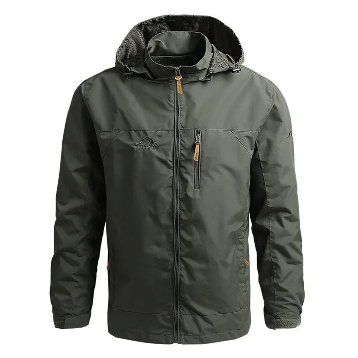 Men's travel-friendly lightweight waterproof windbreaker, ideal for hiking & outdoor adventures.